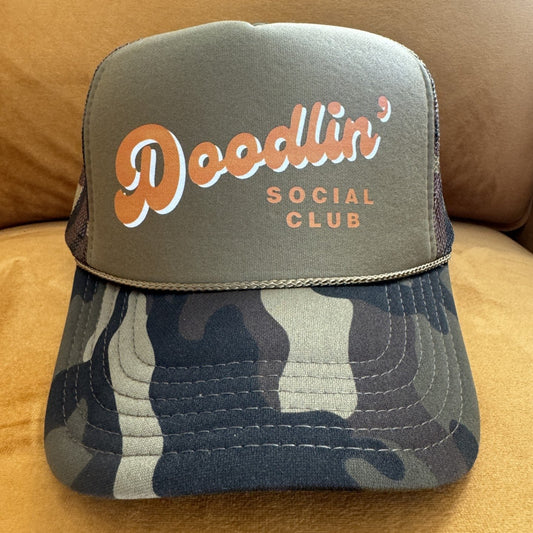 doodlin camo trucker hat